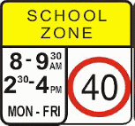 Driving Test Australia | Car - Speed Limits - It is 9.20am on a school day. You are driving at 60 km/h, the same speed as traffic around you. You pass this sign but the other cars do not slow down much. What should you do?