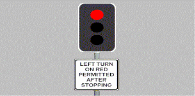Traffic Lights Lanes - What may you do at an intersection with traffic lights at which this sign is displayed?